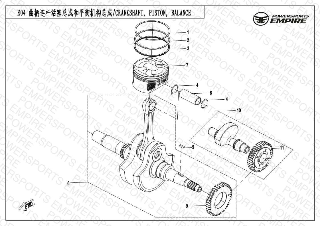 E04 — CRANKSHAFT,PISTON,BALANCER