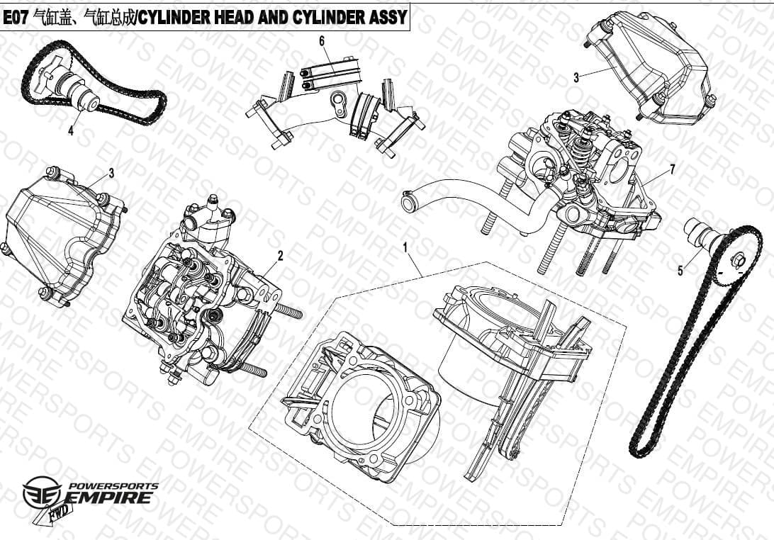 E07 — CYLINDER HEAD AND CYLINDER ASSY