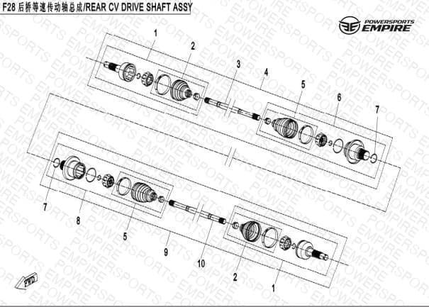 F28 — REAR CV DRIVE SHAFT ASSY.(QC)