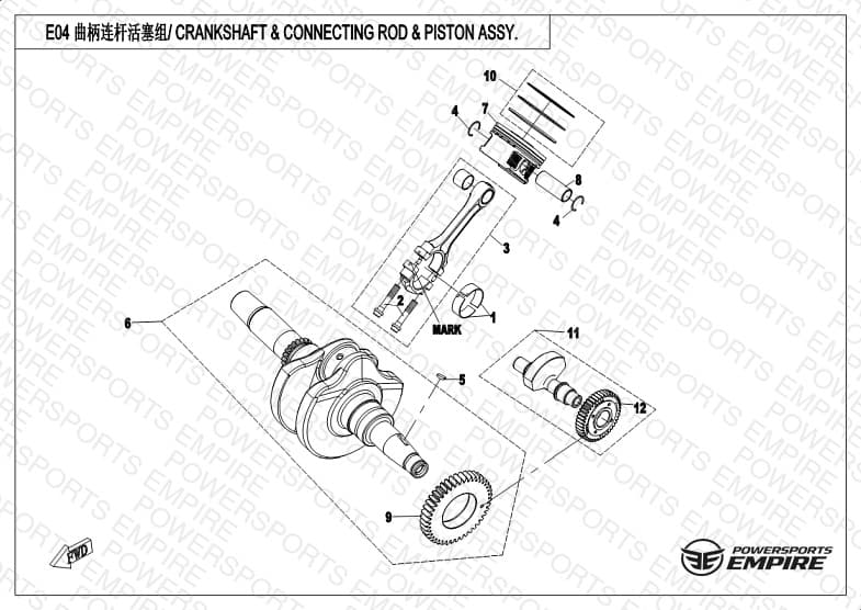 E04 — CRANKSHAFT & CONNECTING ROD & PISTON ASSY.