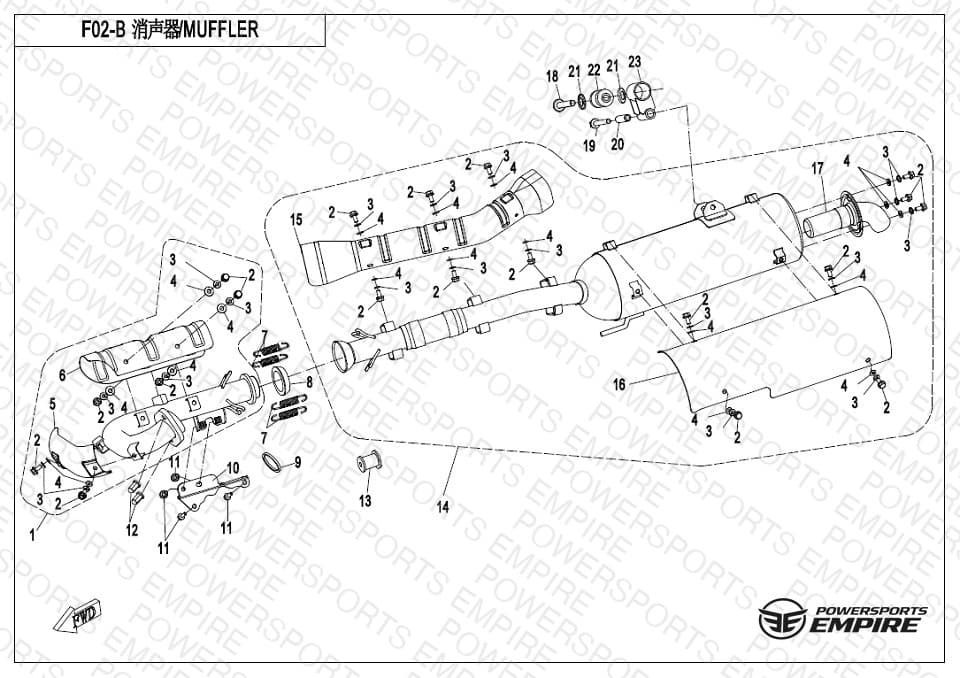 F02-B — MUFFLER COMP (USA)