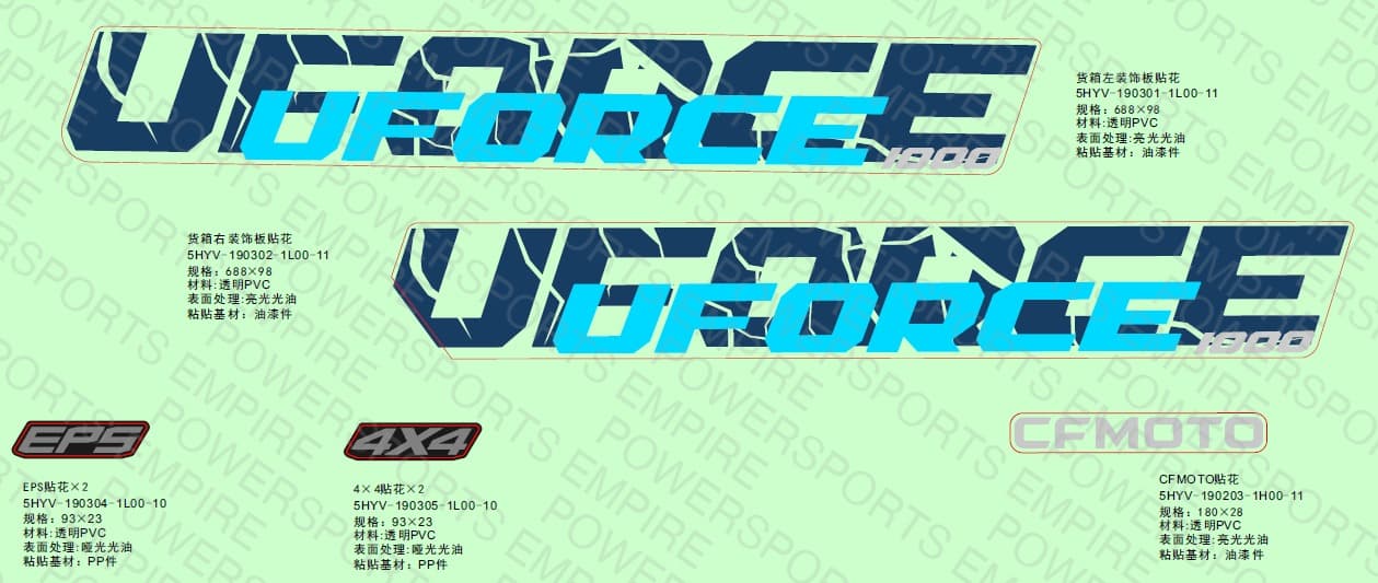 F19-2-A — DECAL KITS((TWILIGHT BLUE)