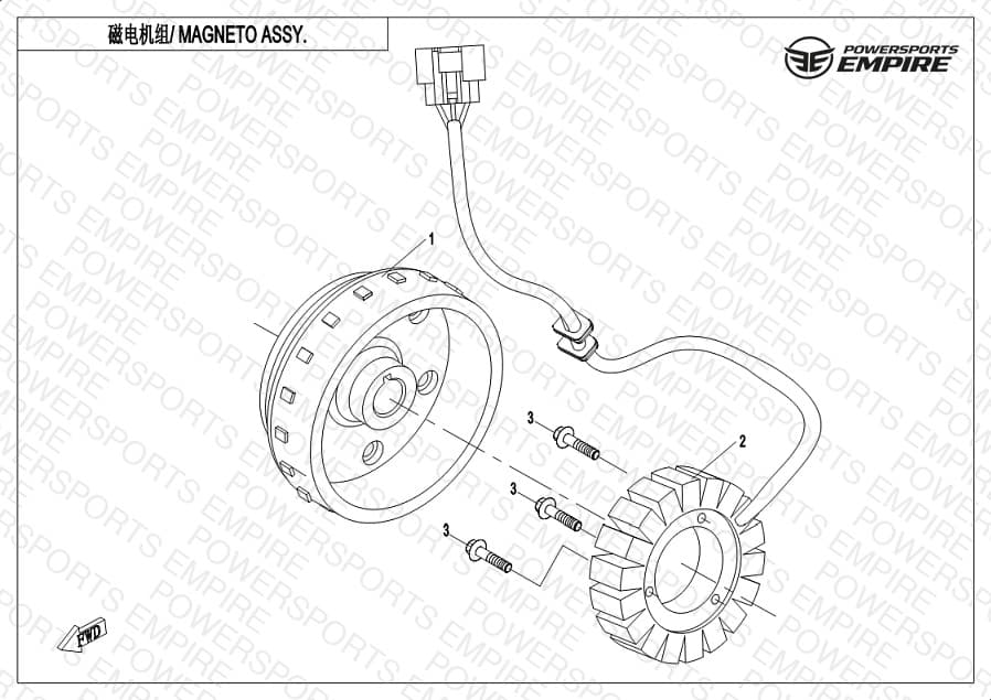 E03-B — MAGNETO STATOR ASSY(HIGH POWER)