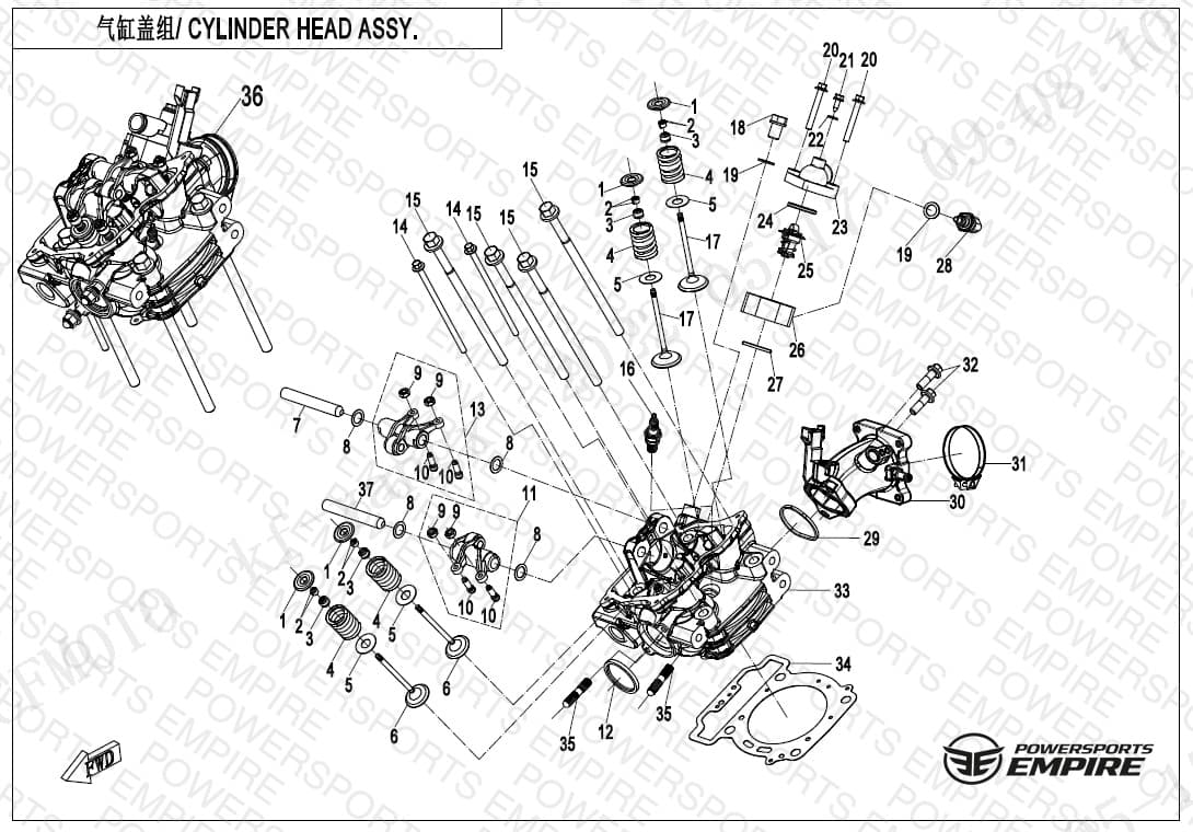 E02-2-A — CYLINDER HEAD ASSY.(WITH FUEL VAPORIZATION SYSTEM)