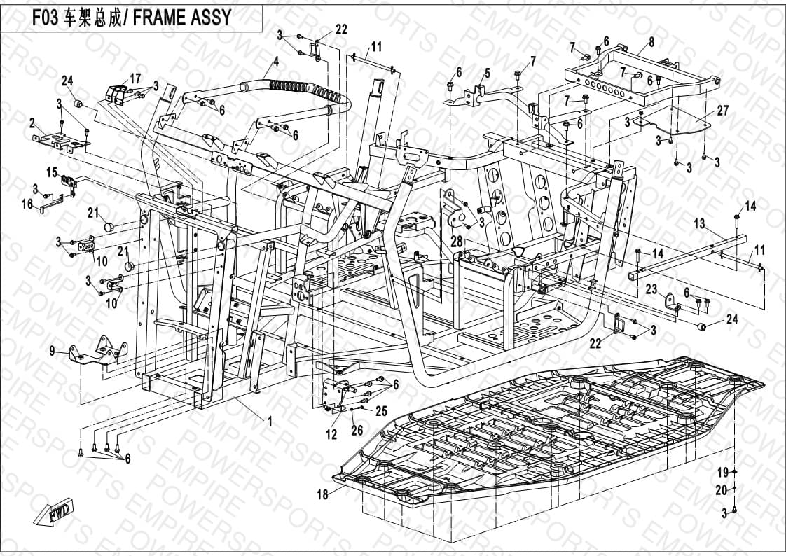 F03 — FRAME ASSY