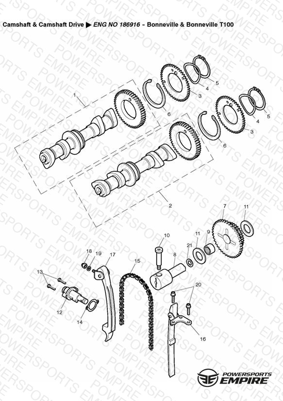Camshaft and Drive » ENG NO 186916 - Bonneville & Bonneville T100