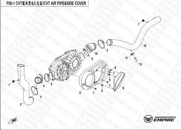 F00-1 — CVT AIR PIPE & SIDE COVER