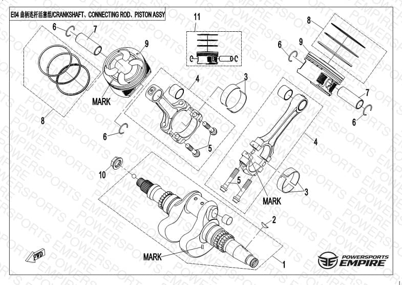 E04 — CRANKSHAFT&CONNETING ROD& PISTON ASSY
