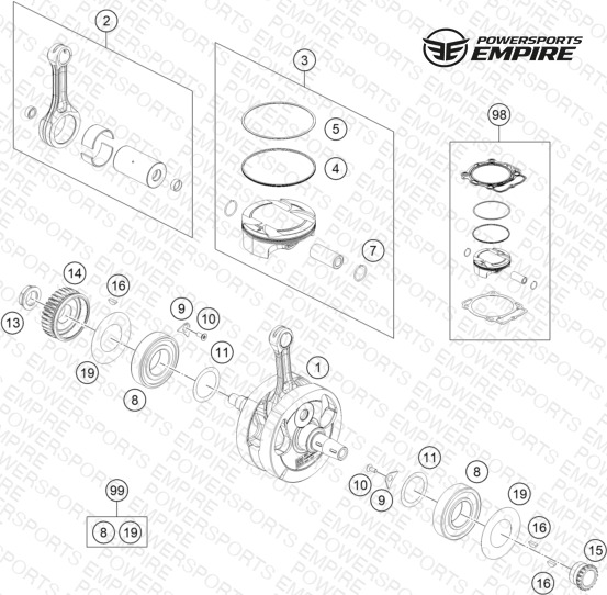 CRANKSHAFT, PISTON