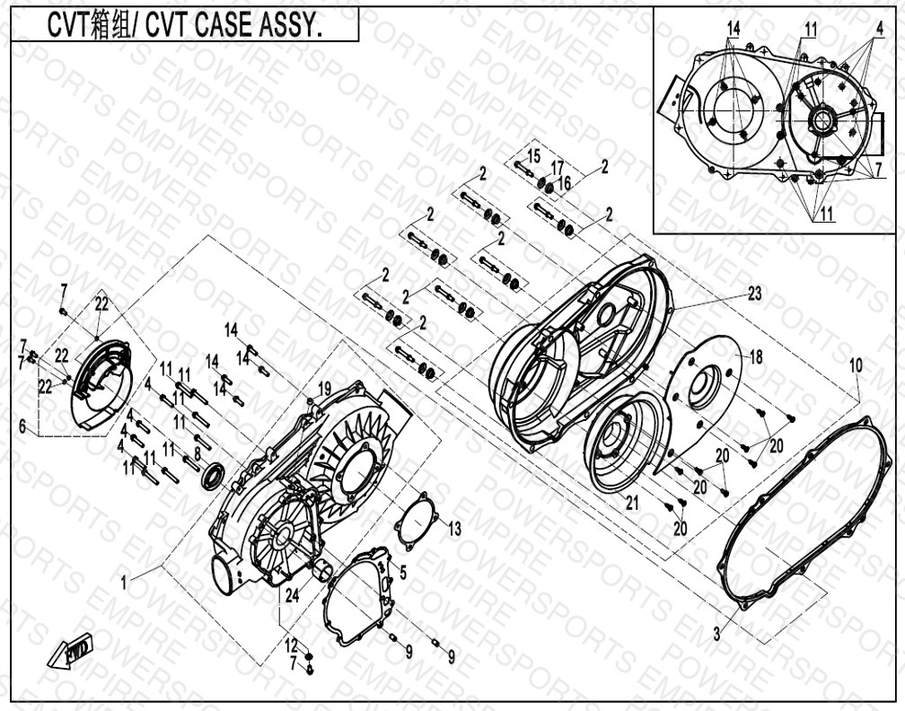 E01-3 — CVT CASE ASSY.