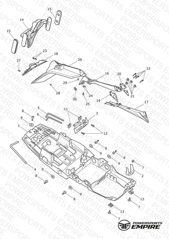 Rear Mudguard & No Plate Brkt
