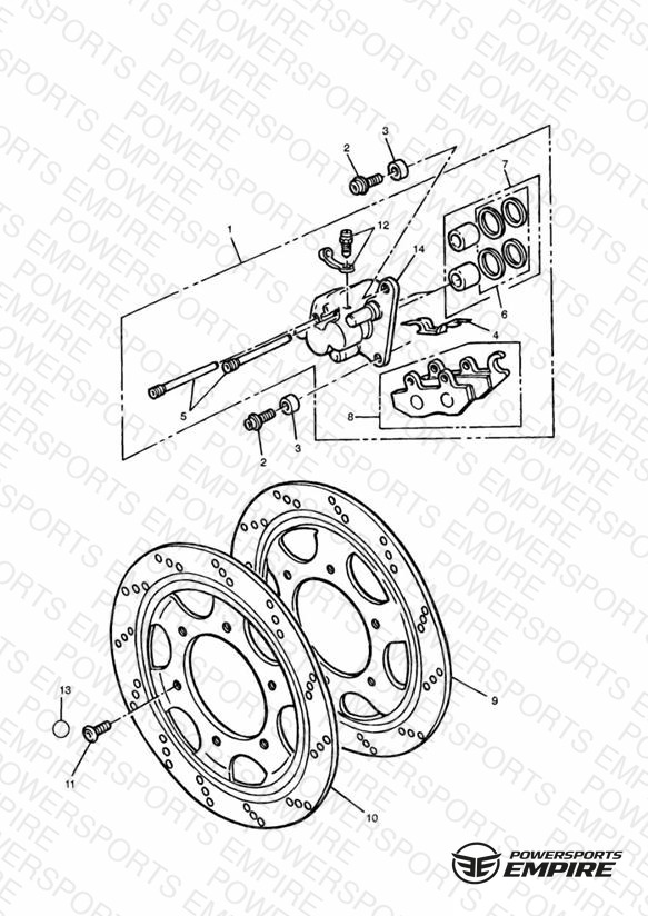Front Brake Caliper and Disc