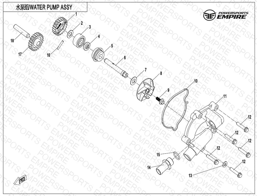 E08 — WATER PUMP ASSY.