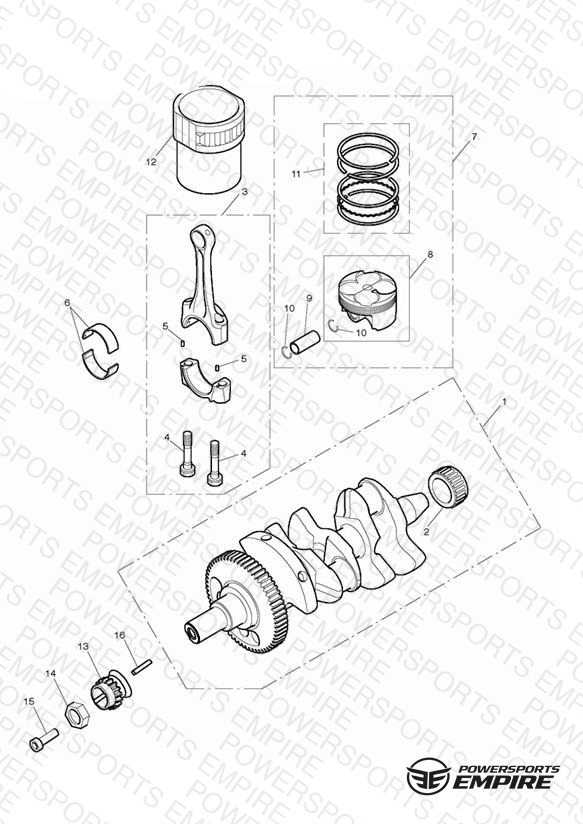 Crankshaft, Connecting Rods, Pistons & Liners