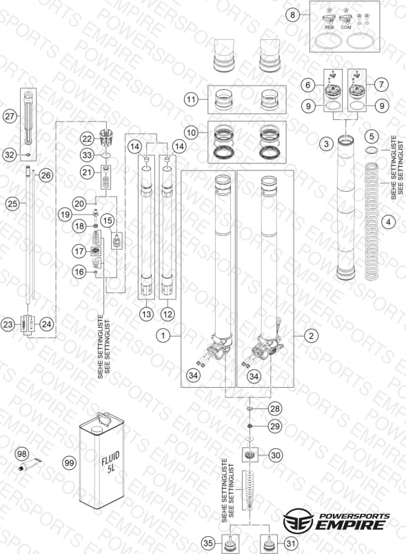 FRONT FORK DISASSEMBLED