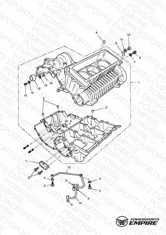 Crankcase & Fittings - 3 Cylinder