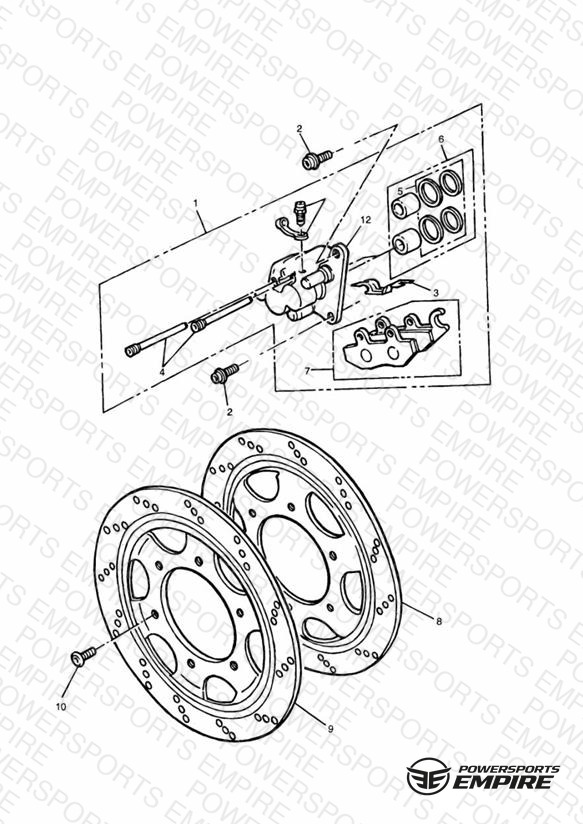 Front Brake Caliper and Disc