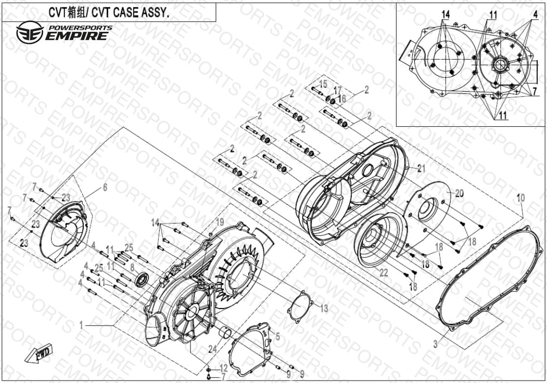 E01-3-B — CVT CASE ASSY