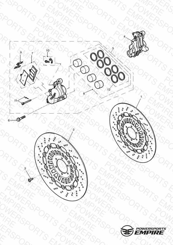 Front Brake Caliper and Disc
