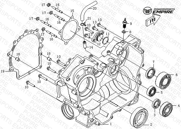 E03 — RIGHT CRANKCASE