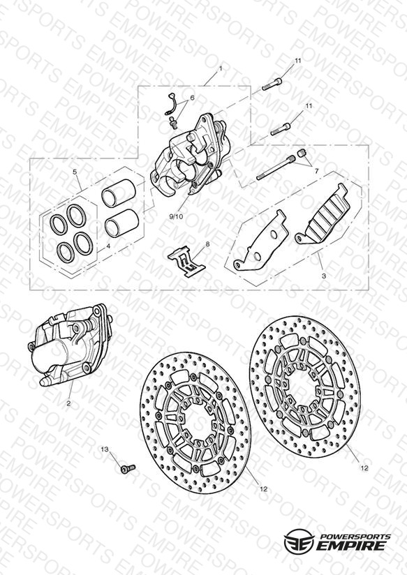 Front Brake Caliper & Discs