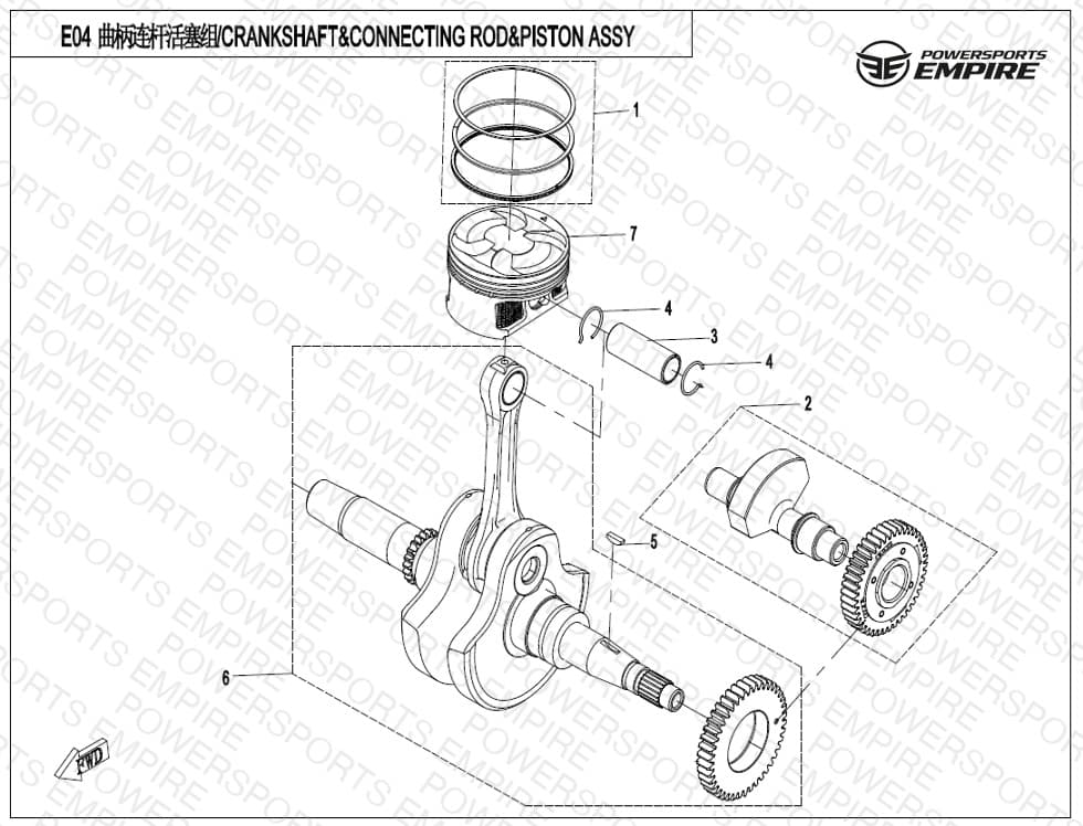 E04 — CRANKSHAFT/CONNECTING ROD/PISTON ASSY