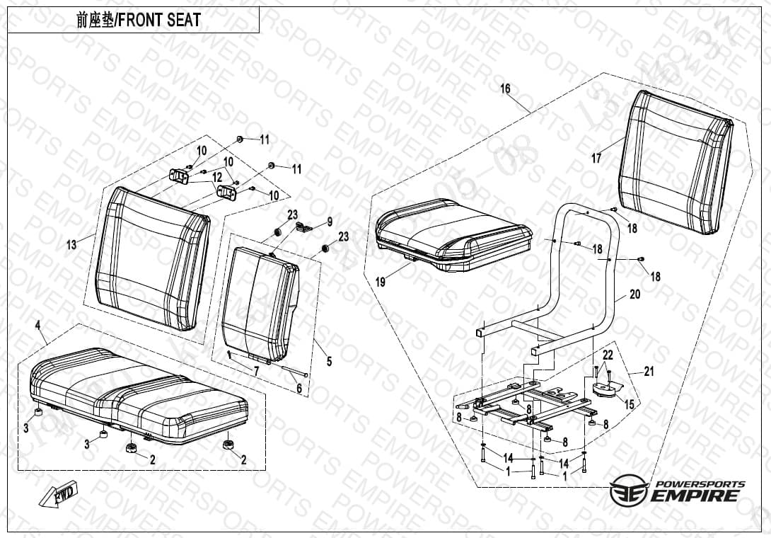 F13-1-A — FRONT SEAT(NON HEATING EQUIPMENT)