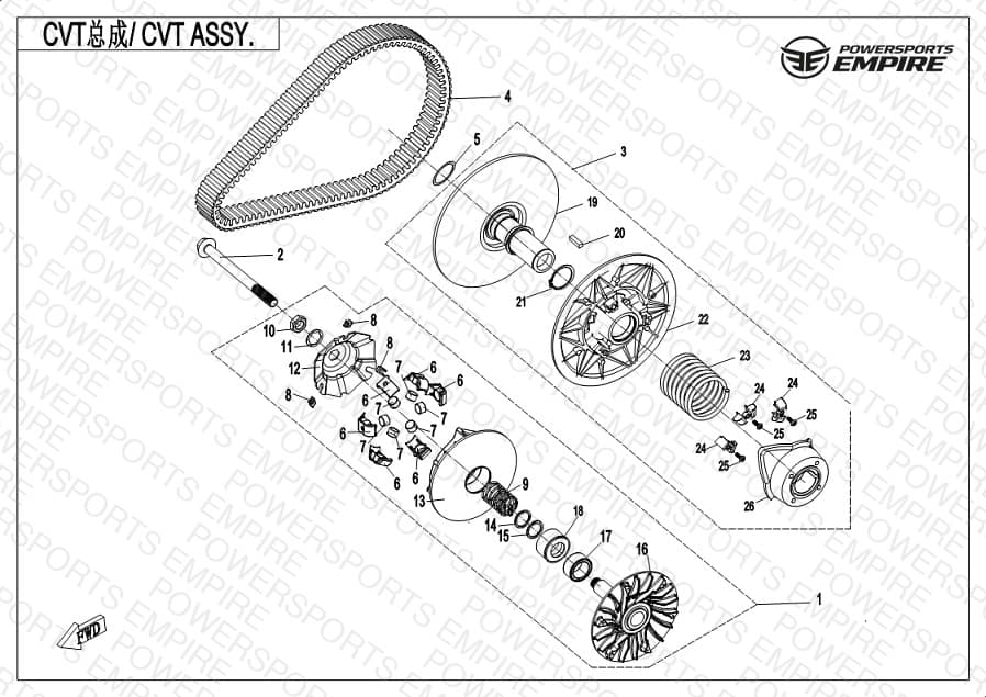 E05 — CLUTCH & CVT ASSY.(18g WEIGHT ROLLER)