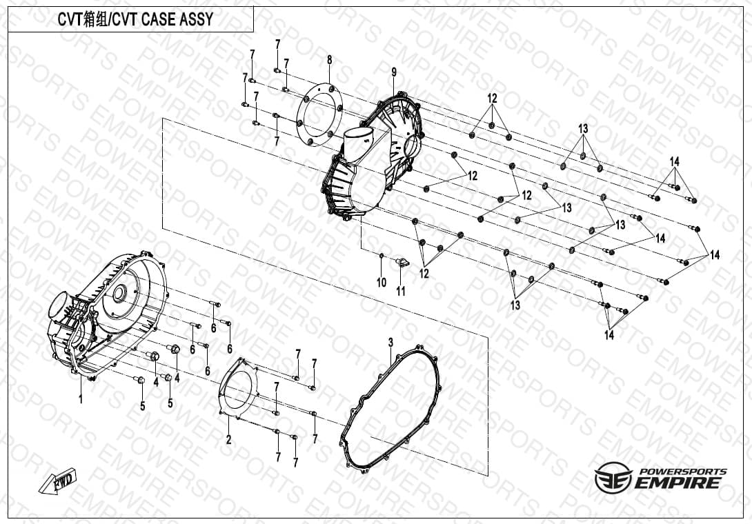 E01-3 — CVT CASE ASSY