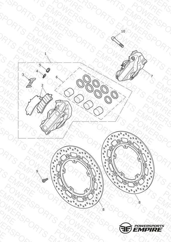 Front Brake Caliper & Discs