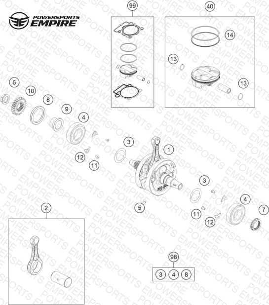 CRANKSHAFT, PISTON