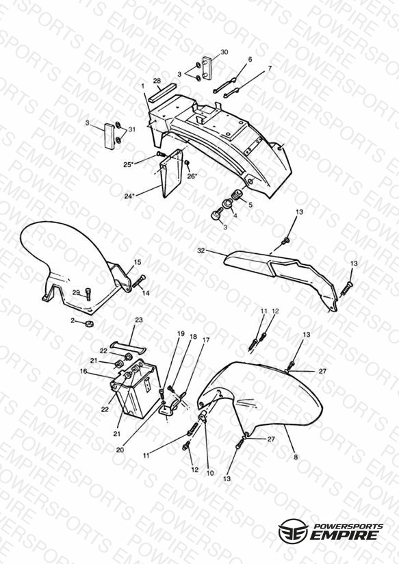 Mudguards/Chainguard/Battery Box