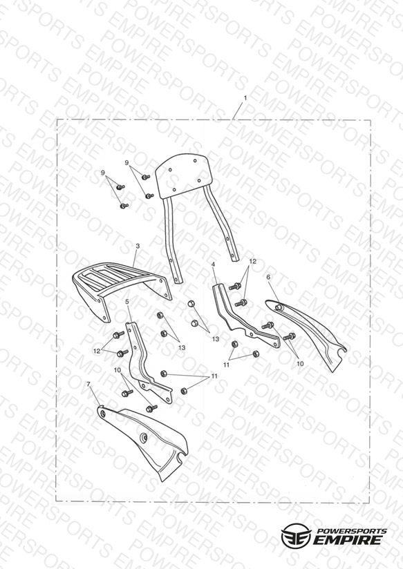 Short Passenger Backrest & Luggage Rack