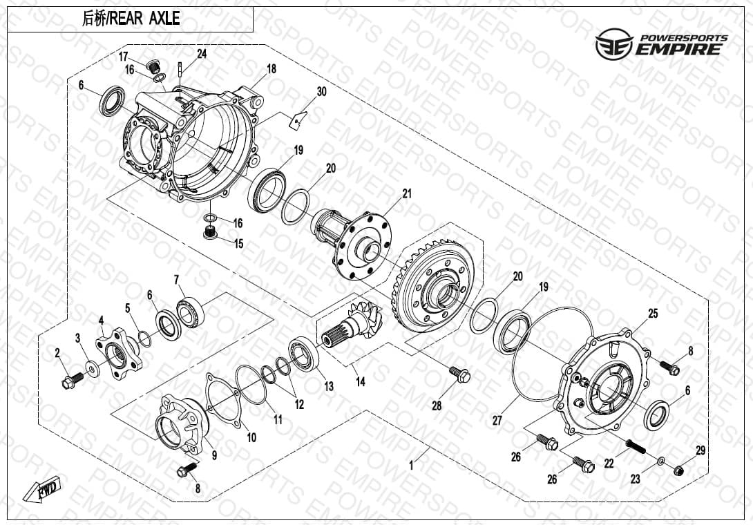 F33-B — REAR AXLE(NO DIFFERENTIAL)