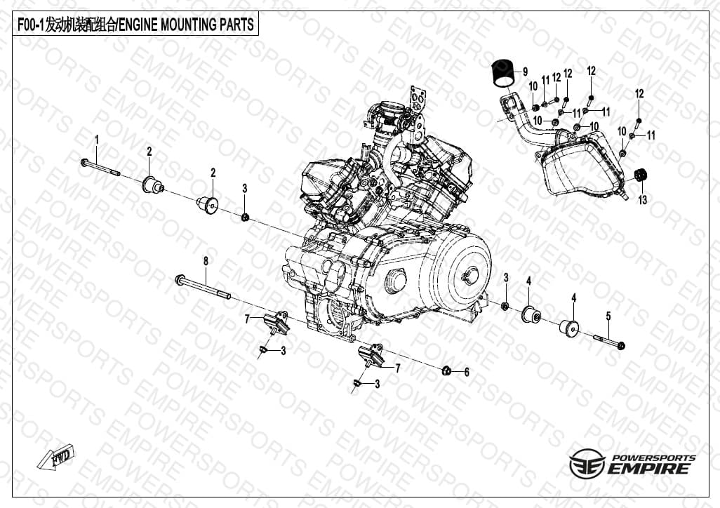F00-1 — ENGINE MOUNTING PARTS