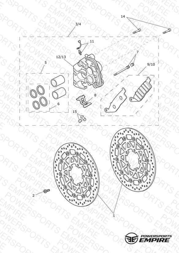 Front Brake Caliper & Discs
