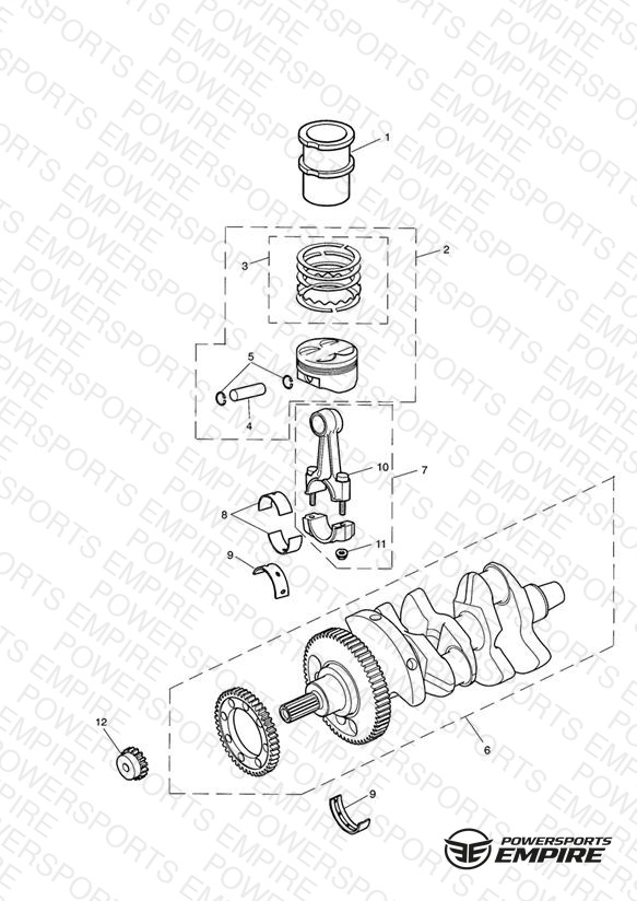 Crankshaft, Connecting Rods, Pistons & Liners