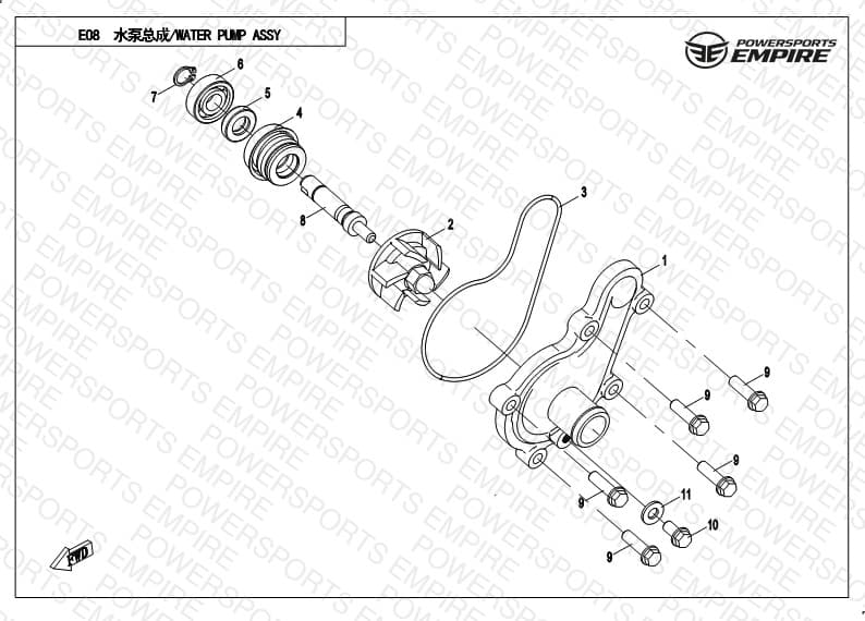 E08 — WATER PUMP ASSY