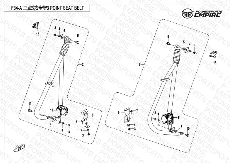 F34-A — 3-POINT SEAT BELT