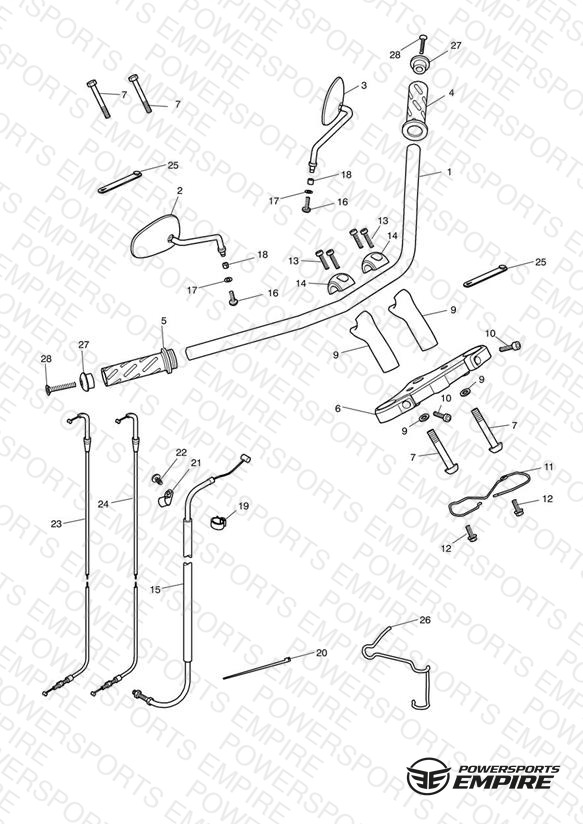 Handlebars, Top Yoke, Cables & Mirrors 469051 >