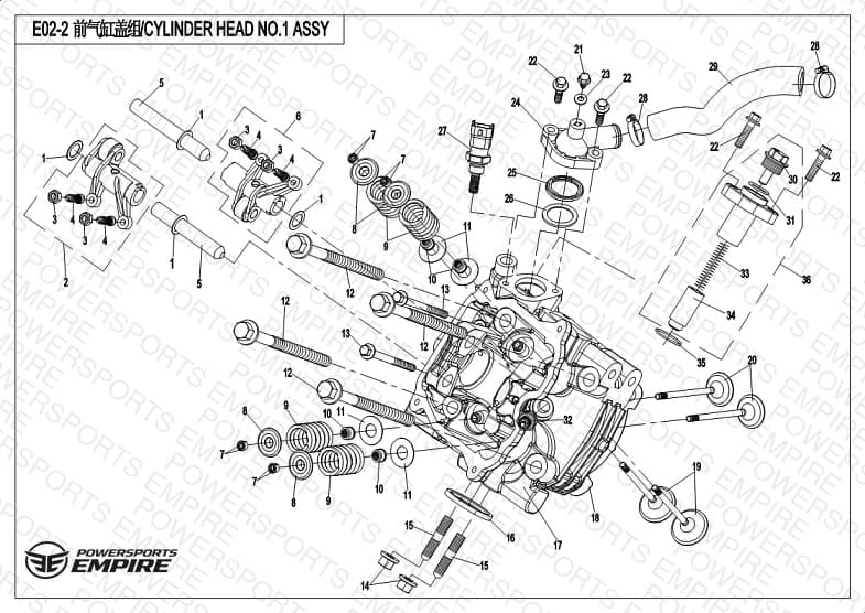 E02-2 — CYL HEAD NO.1 ASSY (STARTER END)