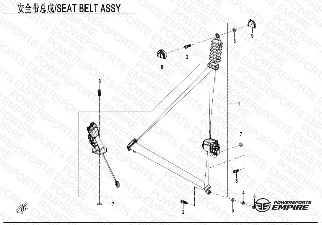 F34-1-B — SEAT BELT ASSY(DRIVER)(USMCA)