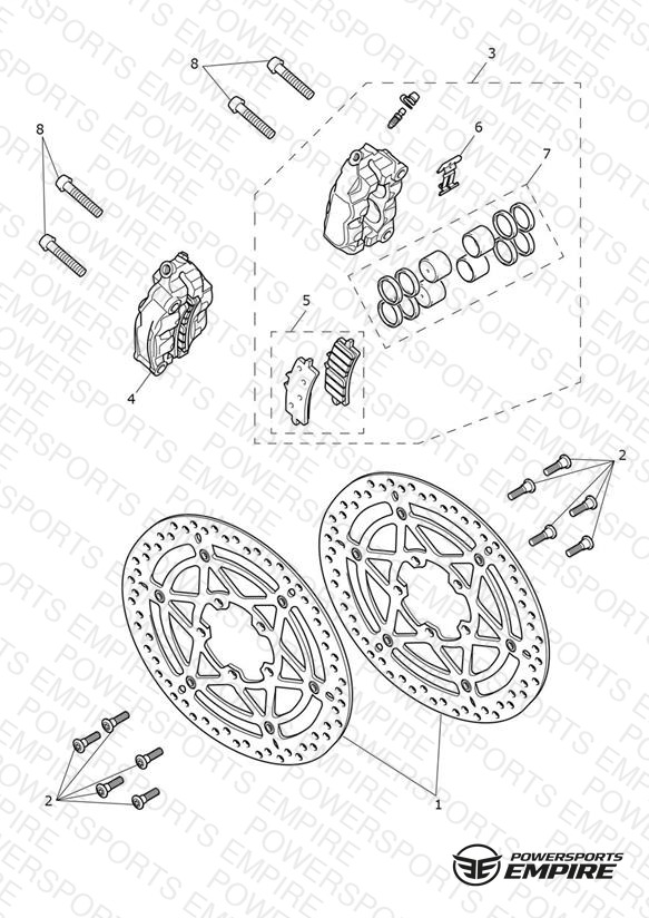 Front Brake Caliper & Discs