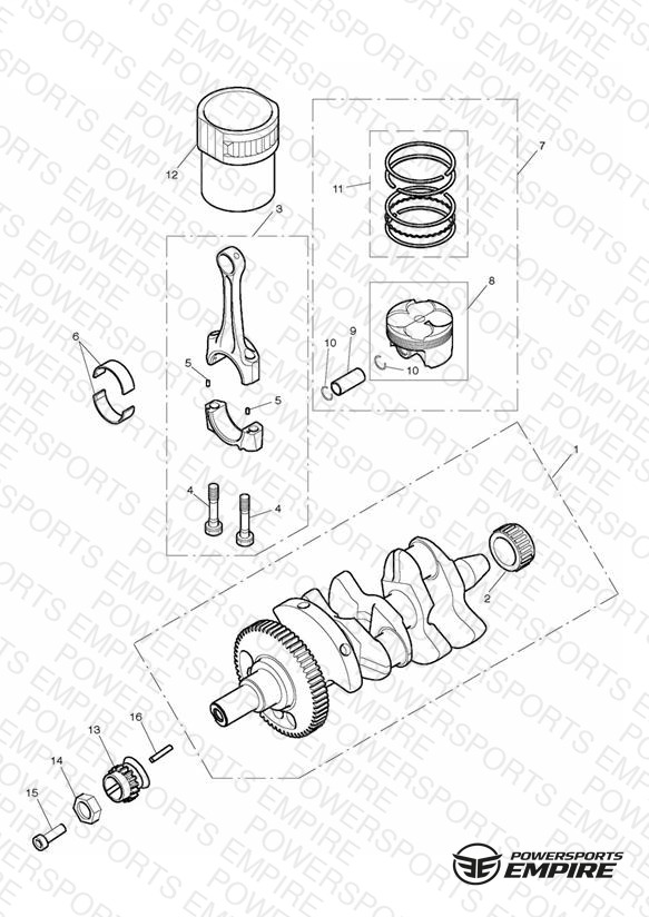 Crankshaft, Connecting Rods, Pistons & Liners