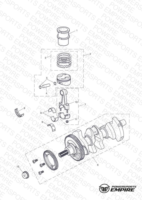 Crankshaft, Connecting Rods, Pistons & Liners