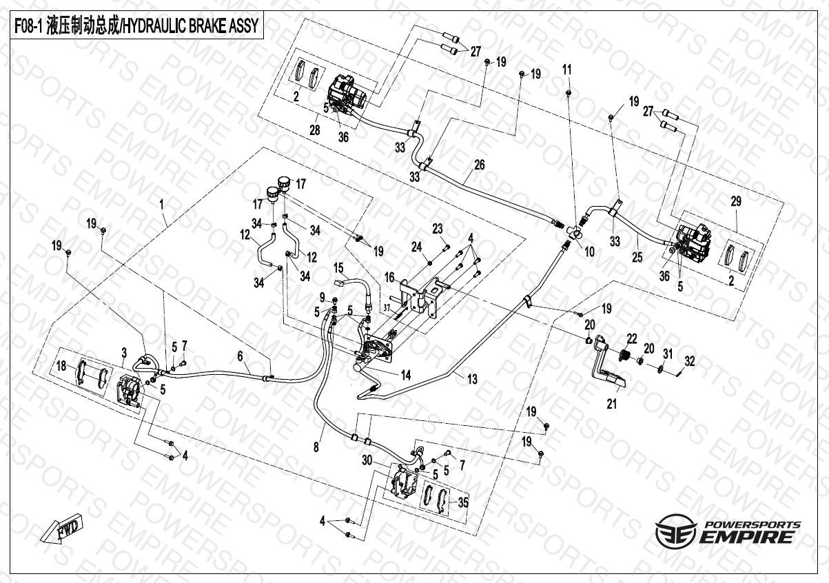 F08-1 — HYDRAULIC BRAKE ASSY
