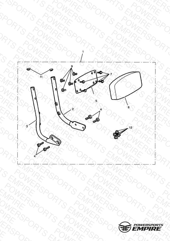 Passenger Backrest Kit, Mk 3