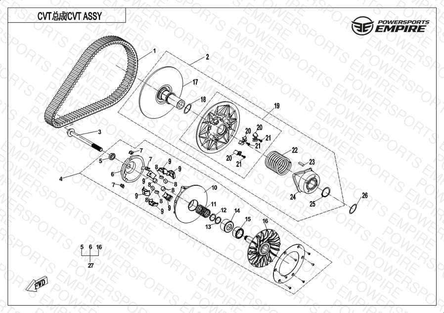 E05-B — CVT ASSY(NON SPEED LIMITED&DIE THRUST COLLAR)