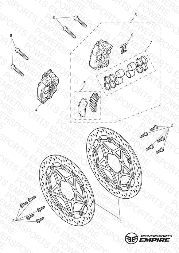 Front Brake Caliper & Discs